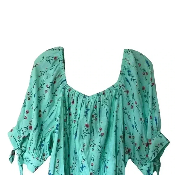 NWT Lauren Conrad All Over Floral Print Button Up Blouse Balloon Sleeve XXL - Picture 2 of 5